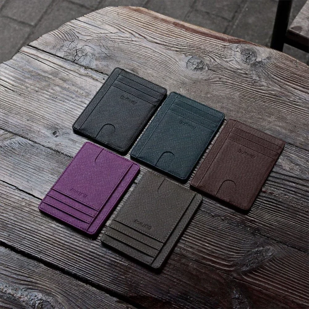 Slim Minimalist Front Pocket RFID Blocking Leather Wallets for Men
